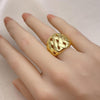 Anillo Elegante 01.368.0023 Oro Laminado, Diseño de Chunky, Pulido, Dorado