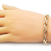 Pulsera Elegante 03.429.0018.08 Oro Laminado, Diseño de Infinito, Pulido, Dorado