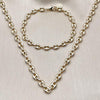 Collar y Pulso 06.63.0299 Oro Laminado, Diseño de Puff Mariner, Pulido, Dorado