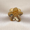 Anillo Elegante 01.282.0003 Oro Laminado, Diseño de Flor, Diamantado, Dorado