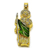 Dije Religioso 05.210.0016 Oro Laminado, Diseño de San Judas, con Zirconia Cubica Blanca, Pulido, Tricolor