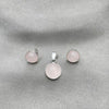 Juego de Arete y Dije de Adulto 10.392.0005 Plata Rodinada, con Opal Rosa, Pulido, Plateado