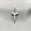 Dije Religioso 05.395.0007 Plata Rodinada, Diseño de Crucifijo, Pulido, Plateado