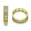 Argolla Huggie 02.283.0224.25 Oro Laminado, Diseño de Corazon, con Zirconia Cubica Blanca, Pulido, Dorado