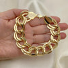 Pulsera Básica 03.331.0143.10 Oro Laminado, Diseño de Chunky, Pulido, Dorado