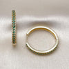 Argolla Huggie 02.195.0300.4.30 Oro Laminado, con Zirconia Cubica Verde, Pulido, Dorado