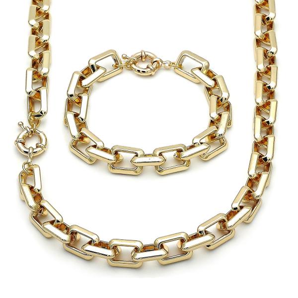 Collar y Pulso 06.429.0009 Oro Laminado, Pulido, Dorado