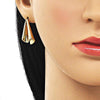Arete Dormilona 02.163.0284 Oro Laminado, Diseño de Chunky, Pulido, Dorado