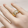 Anillo Multi Piedra 01.428.0001 Oro Laminado, con Micro Pave Blanca, Pulido, Dorado