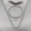 Collar y Pulso 06.116.0031 Acero Inoxidable, Diseño de Miami Cubana, Pulido, Acero