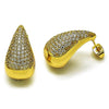 Arete Dormilona 02.282.0029 Oro Laminado, Diseño de Gota, con Zirconia Cubica Blanca, Pulido, Dorado