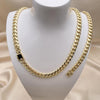 Collar y Pulso 06.213.0024 Oro Laminado, Diseño de Chunky, Pulido, Dorado
