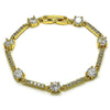 Pulsera Tennis 03.283.0455.07 Oro Laminado, con Zirconia Cubica Blanca, Pulido, Dorado