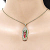 Dije Religioso 05.210.0012 Oro Laminado, Diseño de Guadalupe, con Zirconia Cubica Blanca, Pulido, Tricolor