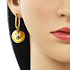 Arete Colgante 02.368.0086 Oro Laminado, Diseño de Chunky, Pulido, Dorado
