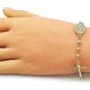 Pulsera Elegante 03.213.0359.08 Oro Laminado, Diseño de Guadalupe y Crucifijo, Diseño de Guadalupe, Pulido, Dorado