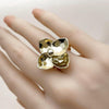Anillo Elegante 01.213.0068 Oro Laminado, Diseño de Flor, Diamantado, Dorado