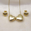 Collar y Arete 06.417.0012 Oro Laminado, Diseño de Chunky y Box, Diseño de Chunky, Pulido, Dorado