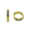 Argolla Huggie 02.213.0620.2.15 Oro Laminado, Diseño de Ojo Griego, con Zirconia Cubica Blanca, Esmaltado Azul, Dorado