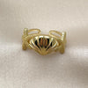 Anillo Elegante 01.341.0168 Oro Laminado, Diseño de Concha y Estrella, Diseño de Concha, Pulido, Dorado
