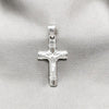 Dije Religioso 05.395.0006 Plata Rodinada, Diseño de Crucifijo, Pulido, Plateado