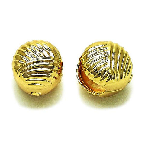 Argolla Huggie 02.195.0359.15 Oro Laminado, Diseño de Bola, Diamantado, Dorado