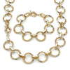 Collar y Pulso 06.429.0012 Oro Laminado, Diseño de Rolo, Pulido, Dorado