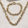 Collar y Pulso 06.429.0011 Oro Laminado, Diseño de Infinito, Pulido, Dorado
