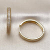 Argolla Huggie 02.195.0356.30 Oro Laminado, con Zirconia Cubica Blanca, Pulido, Dorado