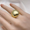 Anillo Elegante 01.341.0126 Oro Laminado, Diseño de Bola, Pulido, Dorado