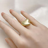 Anillo Elegante 01.341.0151 Oro Laminado, Diseño de Chunky, Pulido, Dorado