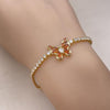 Pulsera Tennis 03.284.0040.2.08 Oro Laminado, Diseño de Mariposa y Baguette, Diseño de Mariposa, con Zirconia Cubica Granate y Blanca, Pulido, Dorado