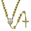 Rosario Mediano 09.213.0059.24 Oro Laminado, Diseño de Caridad del Cobre y Crucifijo, Diseño de Caridad del Cobre, Pulido, Dorado
