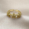 Anillo Elegante 01.341.0172 Oro Laminado, Diseño de Estrella, Mate, Dorado
