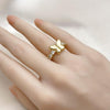 Anillo Multi Piedra 01.341.0144.1 Oro Laminado, Diseño de Mariposa, con Zirconia Cubica Blanca, Pulido, Dorado