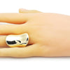 Anillo Elegante 01.213.0039 Oro Laminado, Diseño de Chunky, Pulido, Dorado