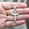 Dije Religioso 05.395.0006 Plata Rodinada, Diseño de Crucifijo, Pulido, Plateado