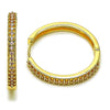 Argolla Huggie 02.195.0300.5.30 Oro Laminado, con Zirconia Cubica Rosado, Pulido, Dorado