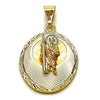 Dije Religioso 05.120.0099 Oro Laminado, Diseño de San Judas, Diamantado, Tricolor