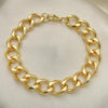 Pulsera Elegante 03.331.0149.09 Oro Laminado, Diseño de Chunky, Diamantado, Dorado