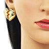 Arete Dormilona 02.282.0022 Oro Laminado, Diseño de Corazon, Pulido, Dorado