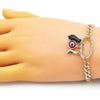 Pulsera Elegante 03.213.0218.08 Oro Laminado, Diseño de Ojo Griego y Mano de Figa, Diseño de Ojo Griego, Pulido, Dorado