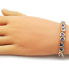 Pulsera Tennis 03.284.0058.3.07 Oro Laminado, Diseño de Corazon, con Zirconia Cubica Amatista, Pulido, Dorado
