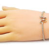 Pulsera Tennis 03.284.0040.2.08 Oro Laminado, Diseño de Mariposa y Baguette, Diseño de Mariposa, con Zirconia Cubica Granate y Blanca, Pulido, Dorado