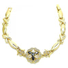 Pulsera Elegante 03.210.0130.1.08 Oro Laminado, Diseño de Flor y Besos y Abrazos, Diseño de Flor, con Zirconia Cubica Negro y Blanca, Pulido, Dorado
