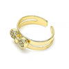 Anillo Infantil 01.233.0016 Oro Laminado, con Micro Pave Blanca, Pulido, Dorado