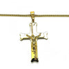 Collares con Dije 04.116.0052.2.30 Acero Inoxidable, Diseño de Crucifijo, Pulido, Dorado