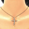 Dije Religioso 05.09.0076 Oro Laminado, Diseño de Cruz, con Zirconia Cubica Blanca, Pulido, Dorado