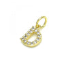 Dije Elegante 05.341.0024 Oro Laminado, Diseño de Iniciales, con Zirconia Cubica Blanca, Pulido, Dorado
