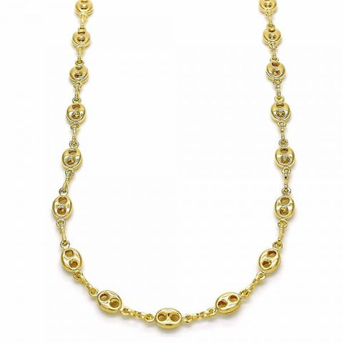 Gargantilla Básica 04.09.0185.18 Oro Laminado, Diseño de Puff Mariner, Pulido, Dorado